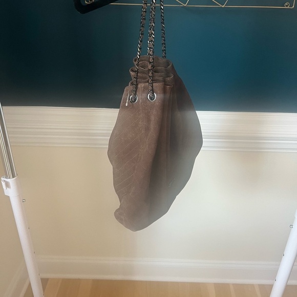 Slouchy Soft Leather Tote Brown Suede NWOT - Picture 8 of 8